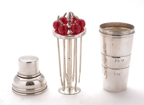fig 1. Unusual Art Deco Silver Plated Cocktail Sticks - circa 1930