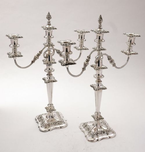 fig 1. Magnificent Pair Edwardian Grand Silver Plated Candelabra- circa 1905
