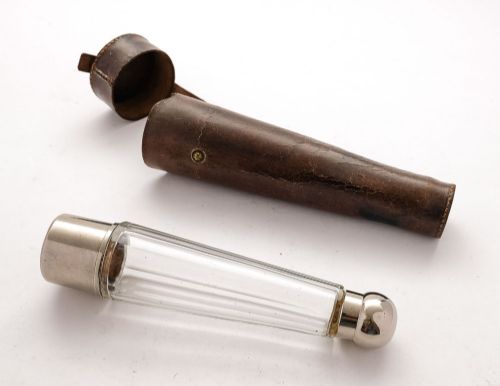 Nice Hunting Flask in Leather Case - Circa 1930