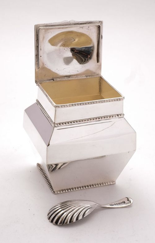 fig 1. Good Edwardian Silver Plated Tea Caddy - circa 1905