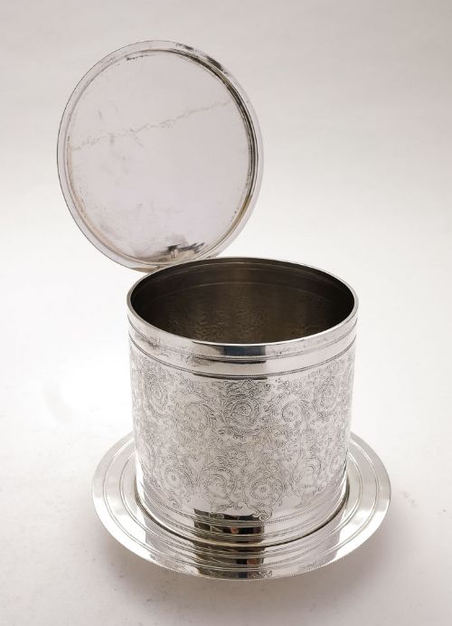 fig 1. Superb Edwardian Silver Plated Biscuit Box - circa 1905