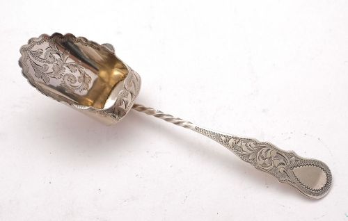 Gorgeous Silver Edwardian Caddie Spoon  Birmingham 1905