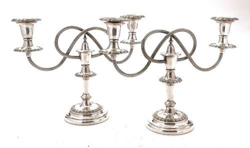 fig 1. Beautiful Pair Silver Plated Candelabra - circa 1890