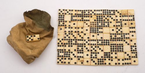 Nice Set of Napoleonic Pow Animal Bone Dominoes - Circa 1815