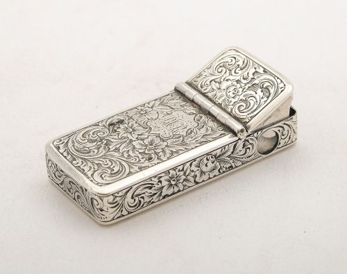 Rare Victorian Silver Vesta Case & Cigar Cutter - London 1856