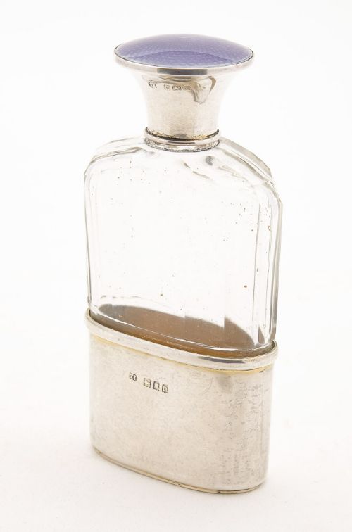 Lovely George V  Silver Hip Flask - London 1917