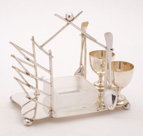 fig 1. Nice Victorian Christopher Dresser Style Breakfast Cruet - 1884