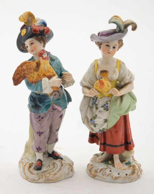 Gorgeous Pair French China Figurines - Circa 1900