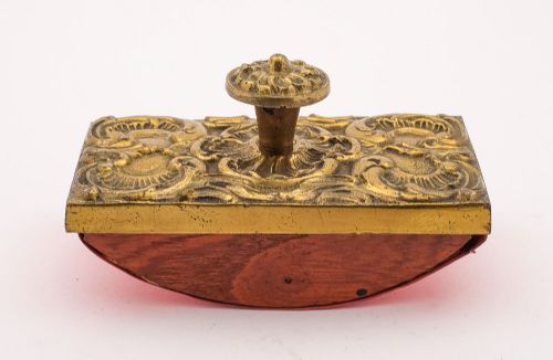 Good Edwardian Brass Rocker Blotter, Circa 1905