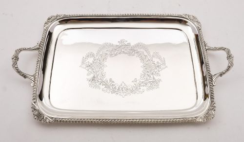 Wonderful Victorian Silver Plated Tray, Circa, 1890
