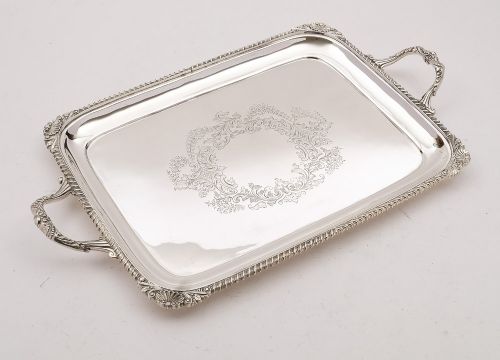 fig 1. Wonderful Victorian Silver Plated Tray, Circa, 1890