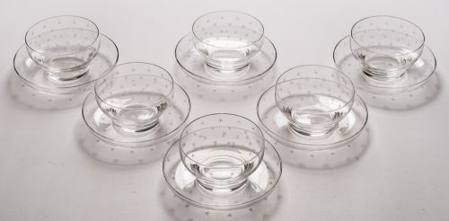 Lovely Edwardian Set of 6 Glass Bowls, Circa 1905