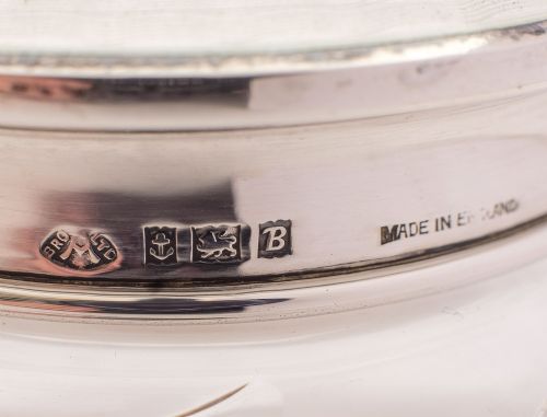 fig 1. Gorgeous Vintage Enamel & Silver Topped Jar, Birmingham 1951
