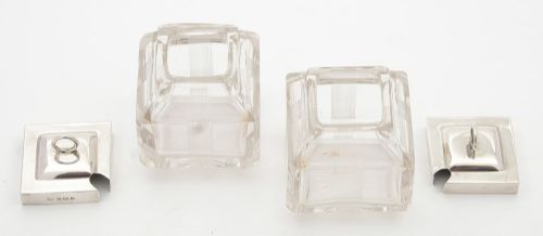 fig 1. Gorgeous Pair of Cut Glass Preserve Pots, Birmingham 1919