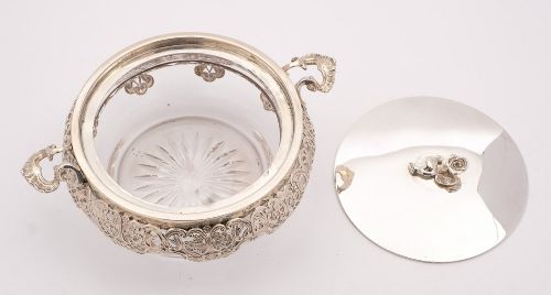 fig 1. Gorgeous Victorian Silver & Glass Bowl - London 1894