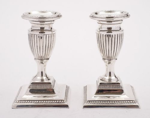 A Beautiful Pair of Edwardian  Silver Plated Candle Sticks - Circa 1905