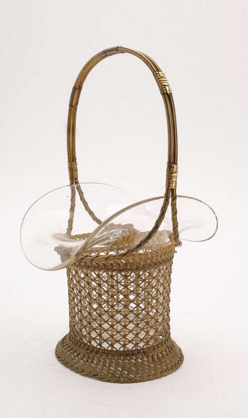 Pretty Brass & Glass Flower Vase - Circa 1930