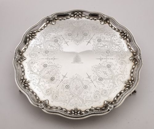 Very Large Victorian Silver Plated Elkington Salver/tray -  1861