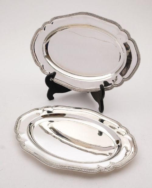 Pair Silver Plated Serving Trays Asprey's - London - Circa 1920