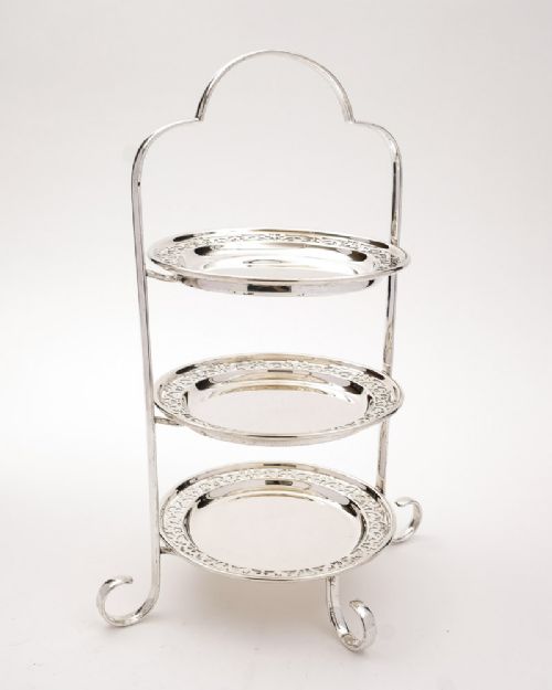Elegant Art Deco Silver Plated 3 Tier Cake Stand - Circa 1930