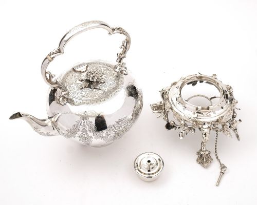 fig 2. Stunning Victorian Tea Kettle on Stand - circa 1860