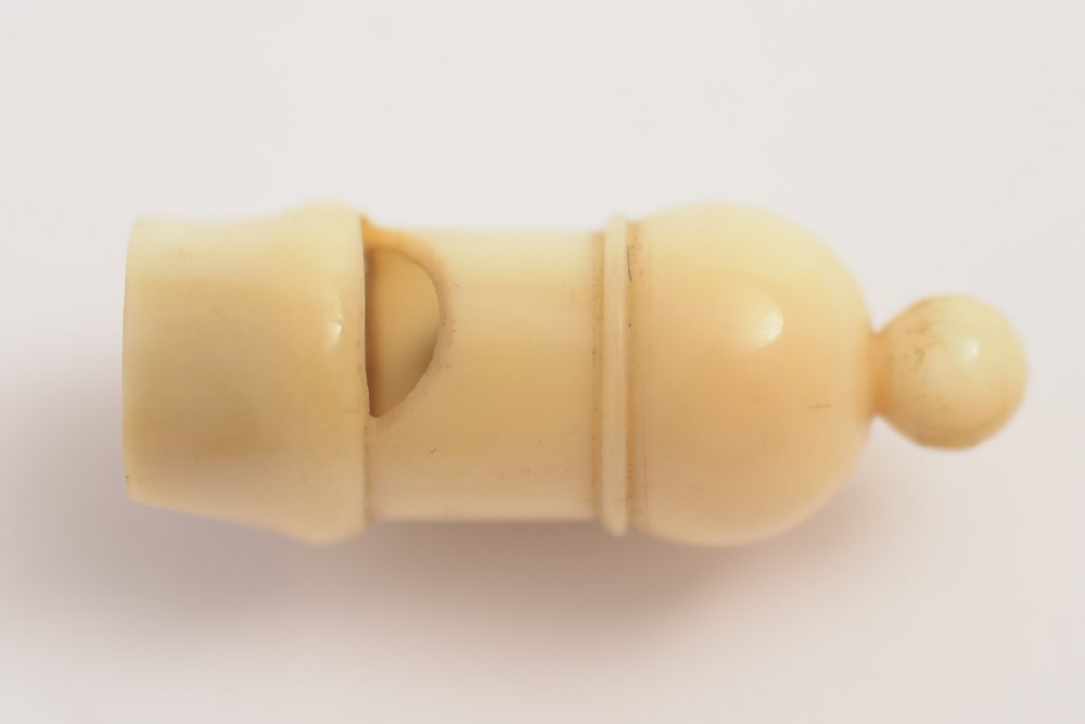 A Lovely Victorian Turned Ivory Whistle