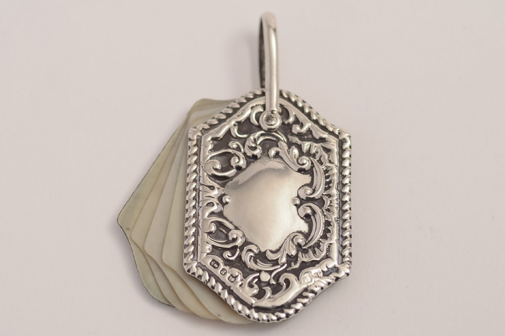 Victorian Silver Dance Card Marker