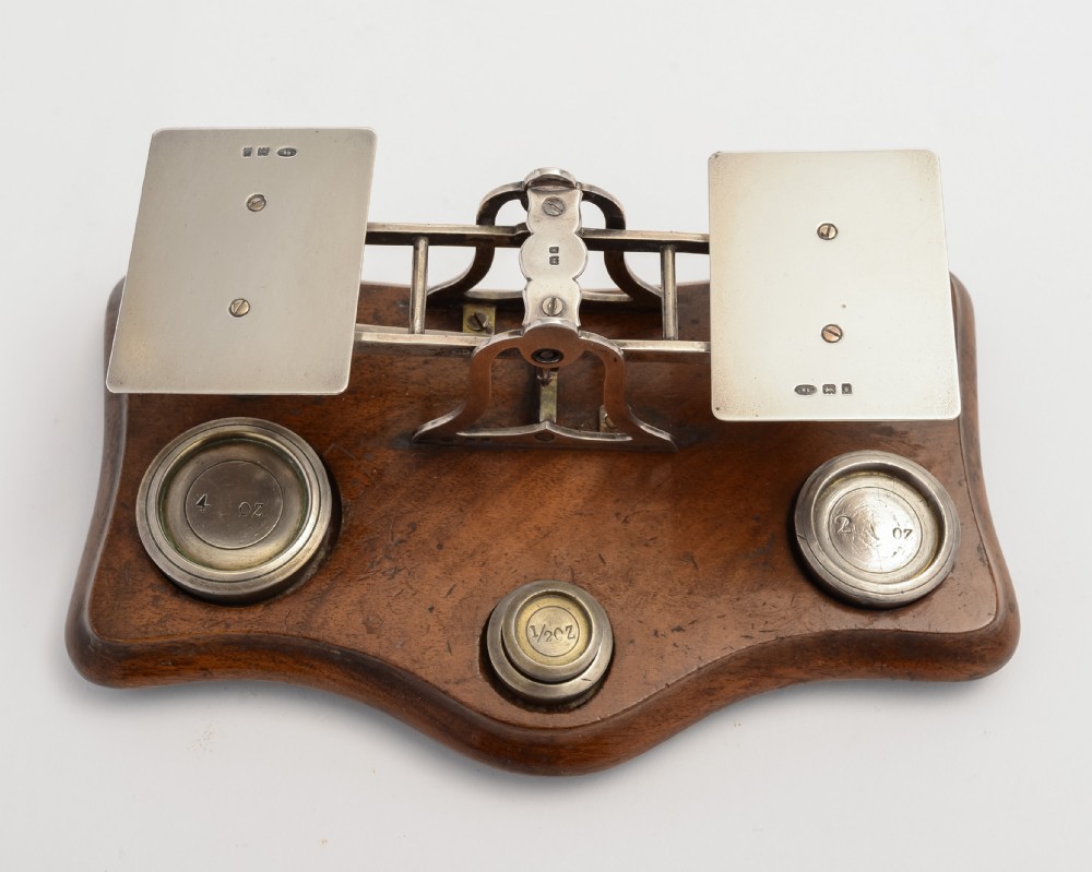 Set of Edwardian Sterling Silver Postal Scales