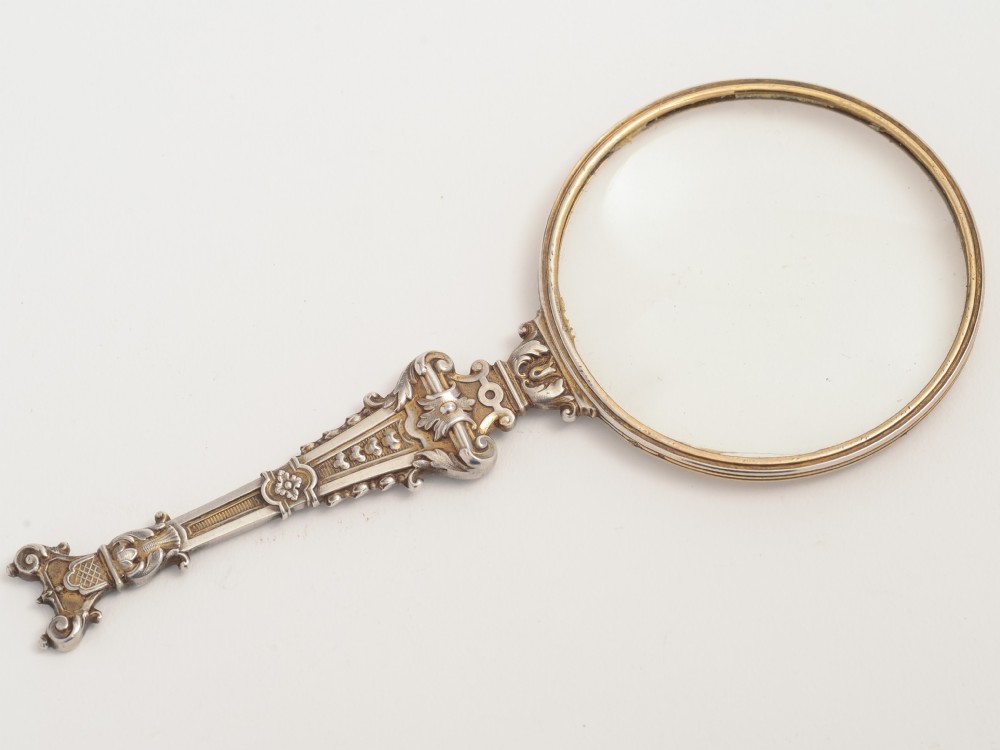 French Silver Magnifying Glass
