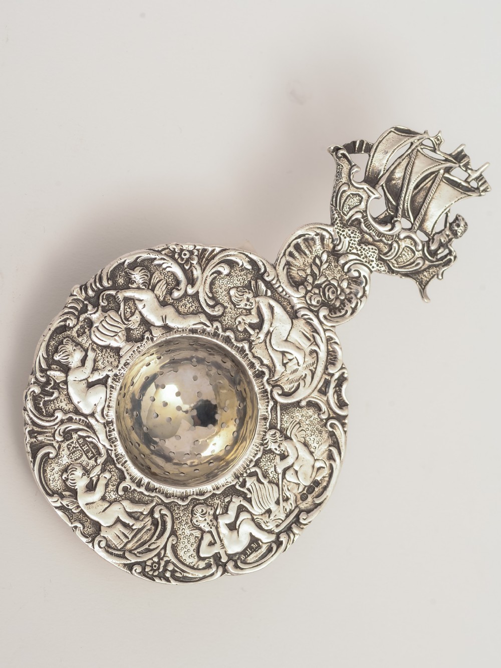 Dutch Silver embossed Tea Strainer