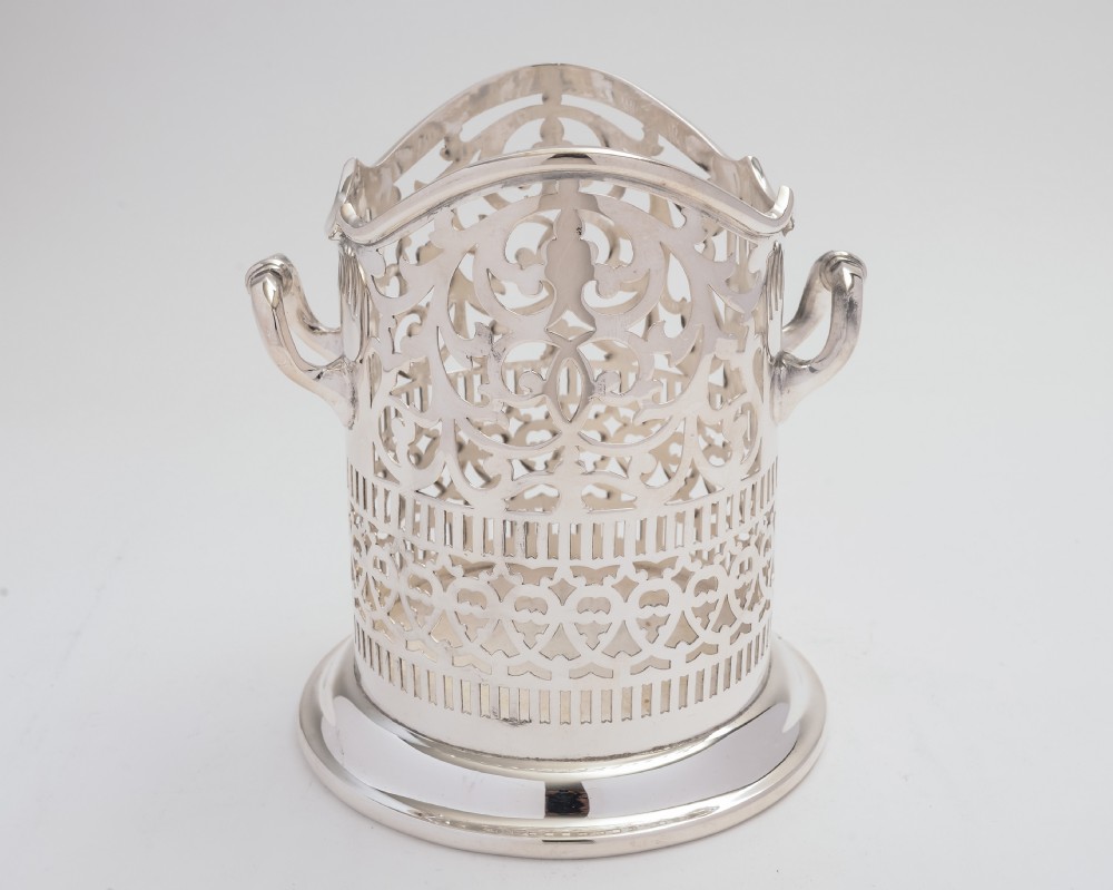 Edwardian silver plated Wine bottle holder