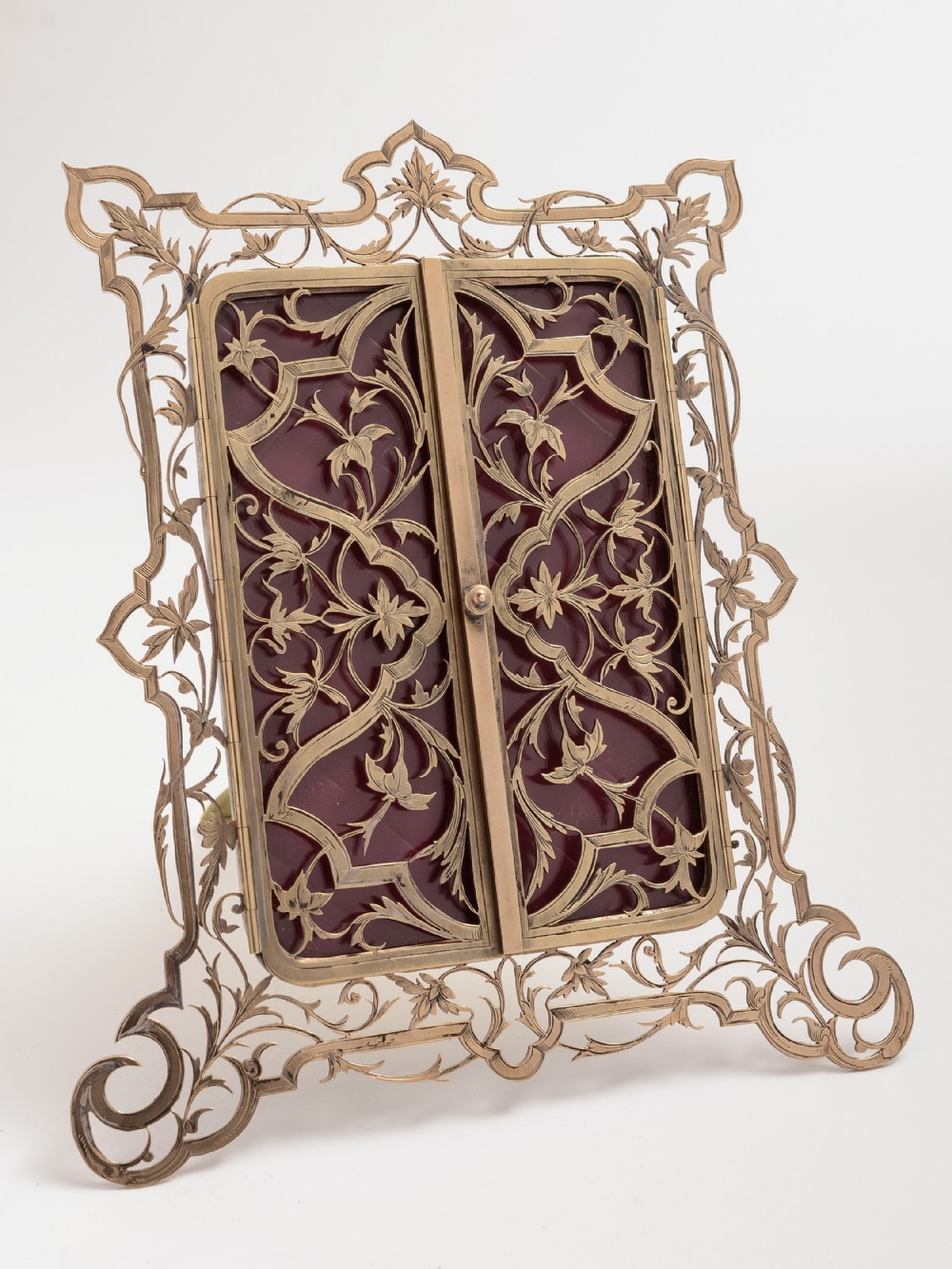 Victorian 2 door brass photo frame