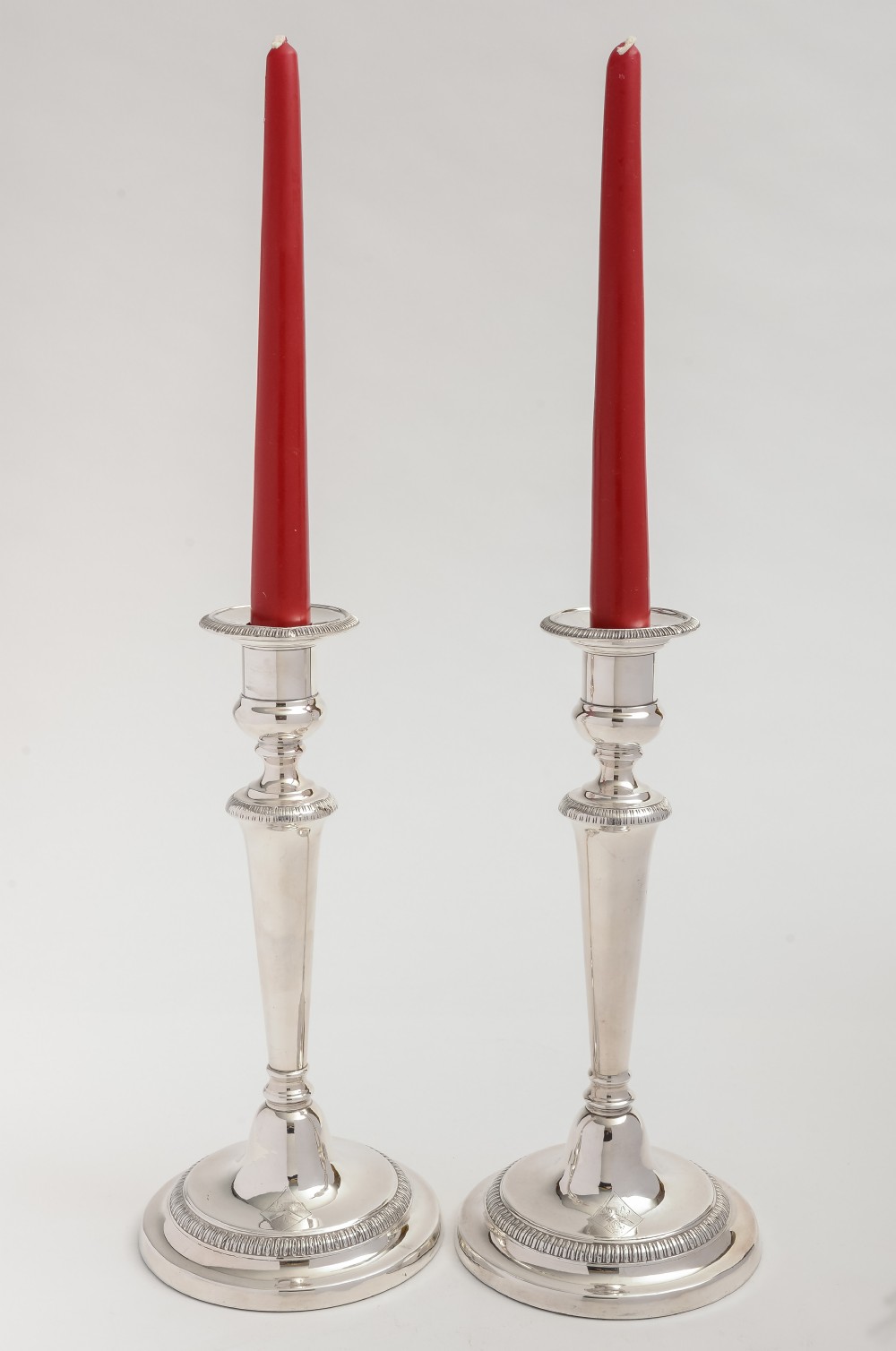 Pair of large Edwardian Silver Plated Candlesticks, circa 1901