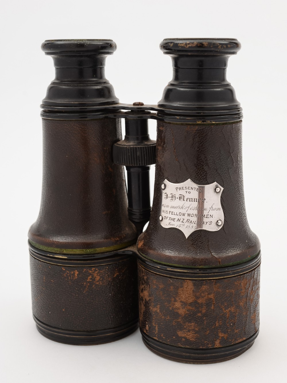 Large Pair of 19th Century Binoculars with NZ Railway Connection