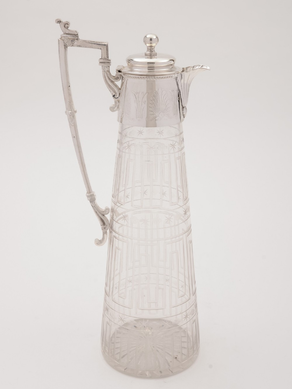 Tall Victorian Cut Glass Claret Jug, Circa 1890