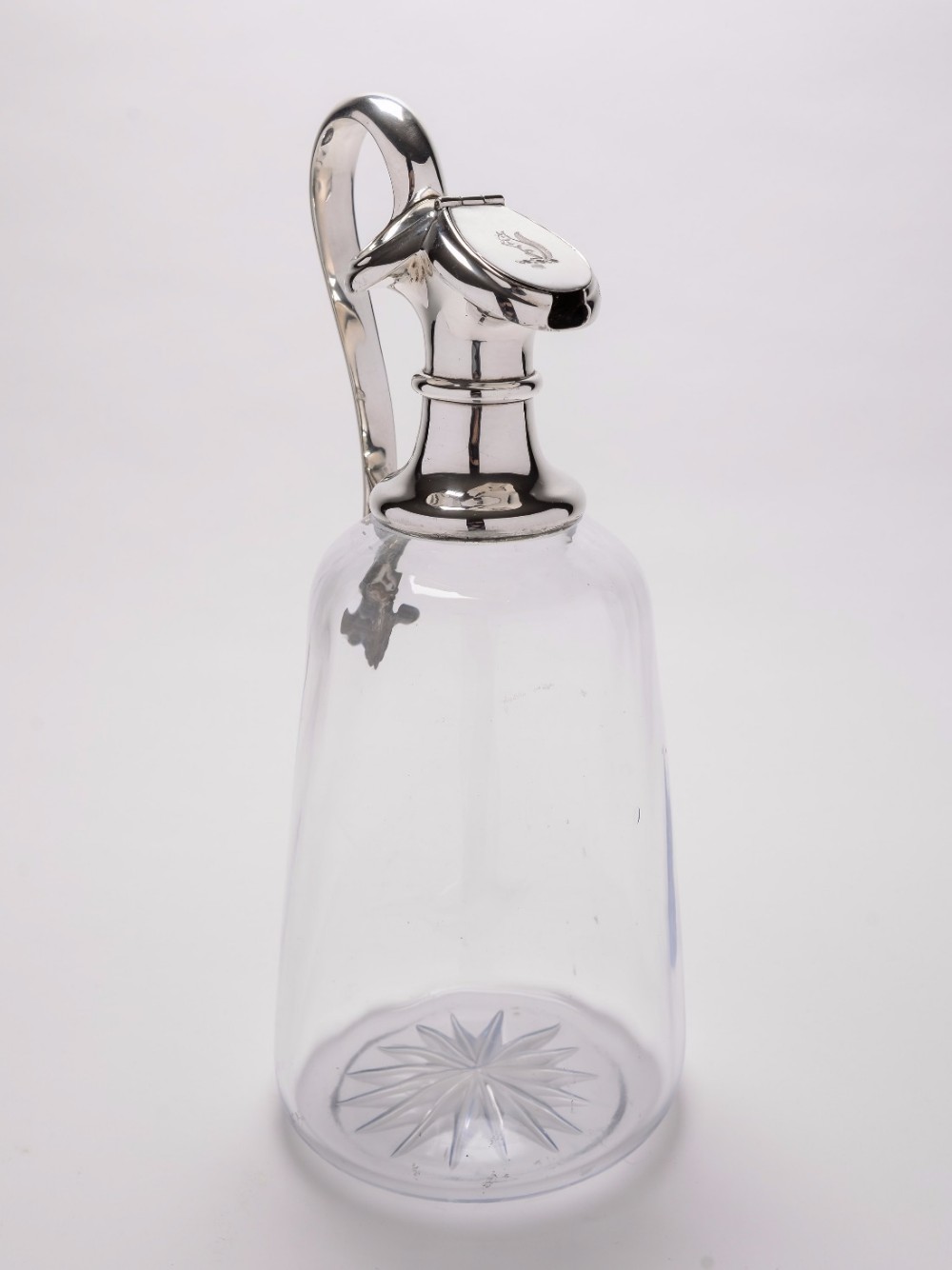 Victorian Glass and Silver Plated Claret Jug, Circa 1880