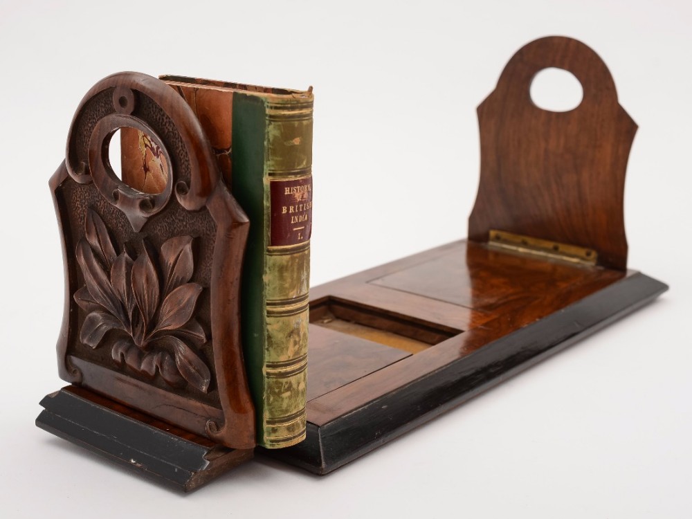 Victorian Figured Walnut Book Rack, Circa 1880