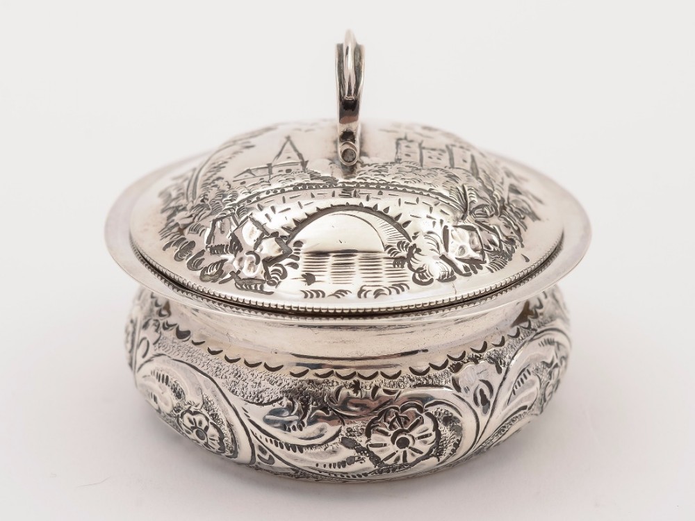 Victorian Embossed Silver Box, Chester 1898