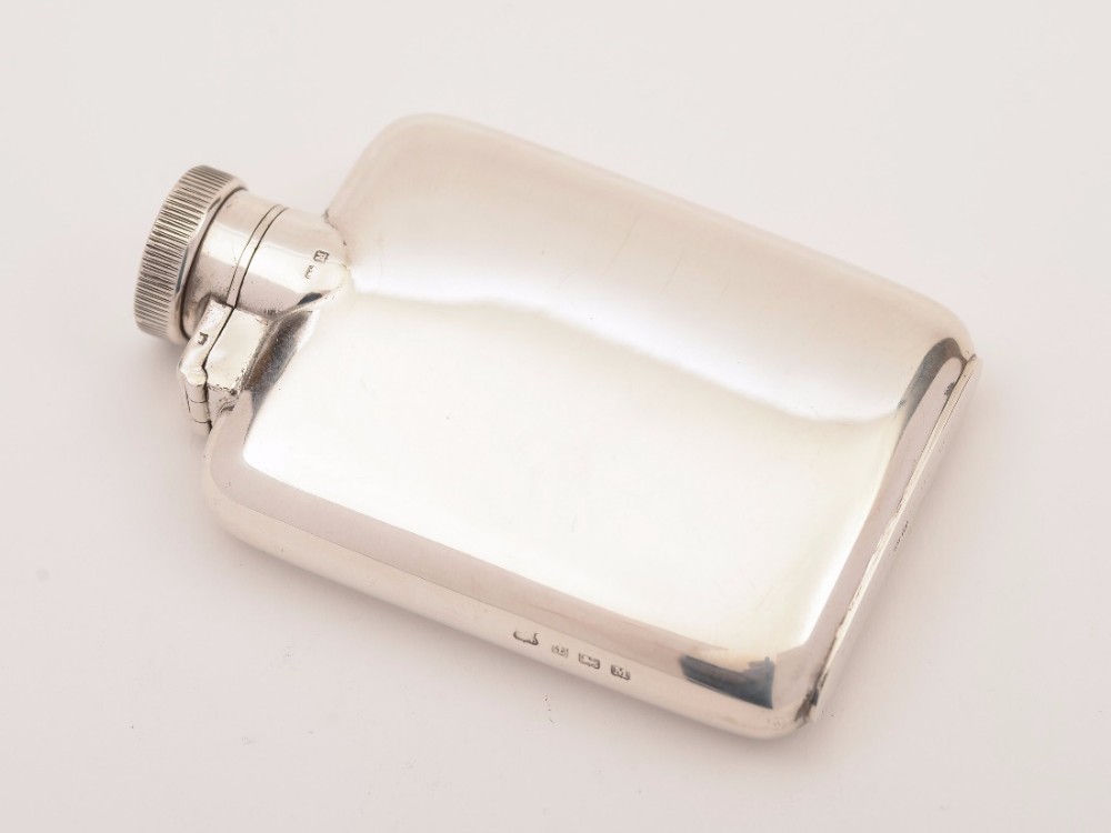 Silver Hip Flask with Bayonet Top, Birmingham 1936