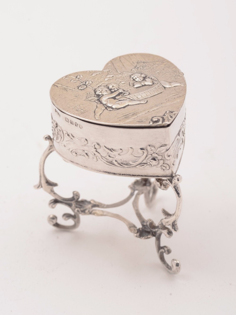 Silver Embossed Trinket Box, London 1896