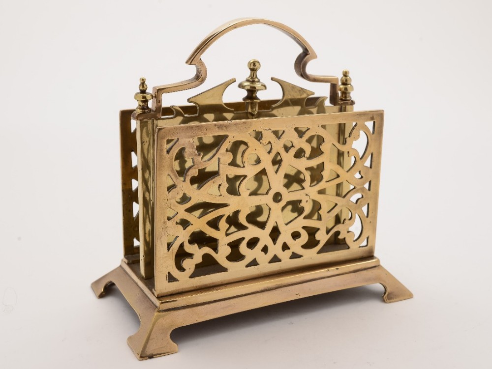 Victorian English Brass Letter Rack, Circa 1890