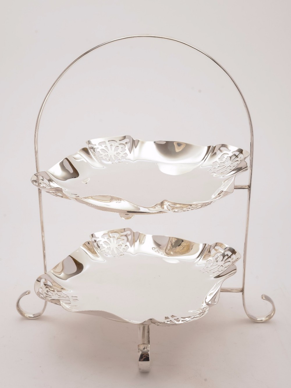 Silver Plated Two Tier Cake Stand, Circa 1920