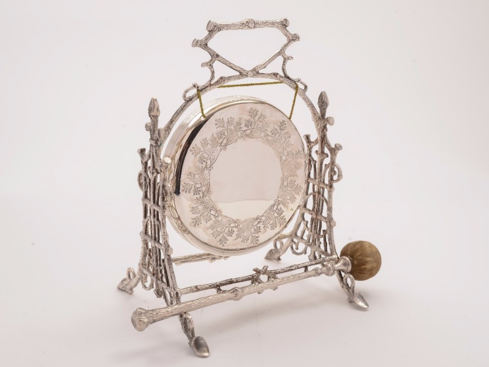Victorian Silver Plated Dinner Gong, Circa 1890