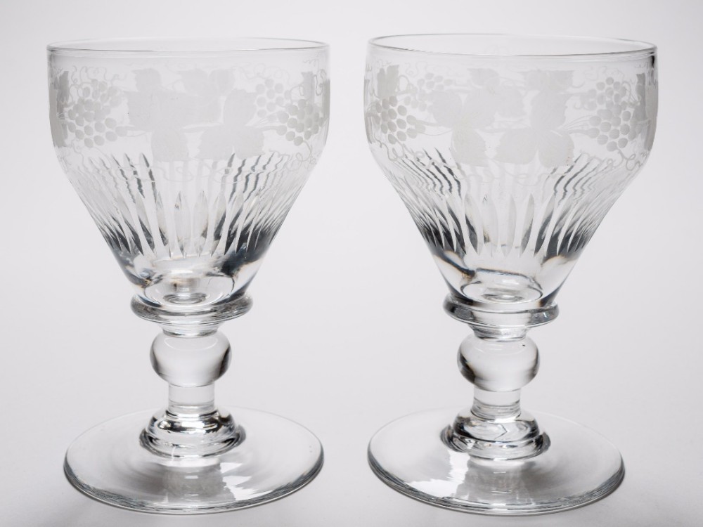 Pair of Edwardian Glass Rummers, Circa 1910