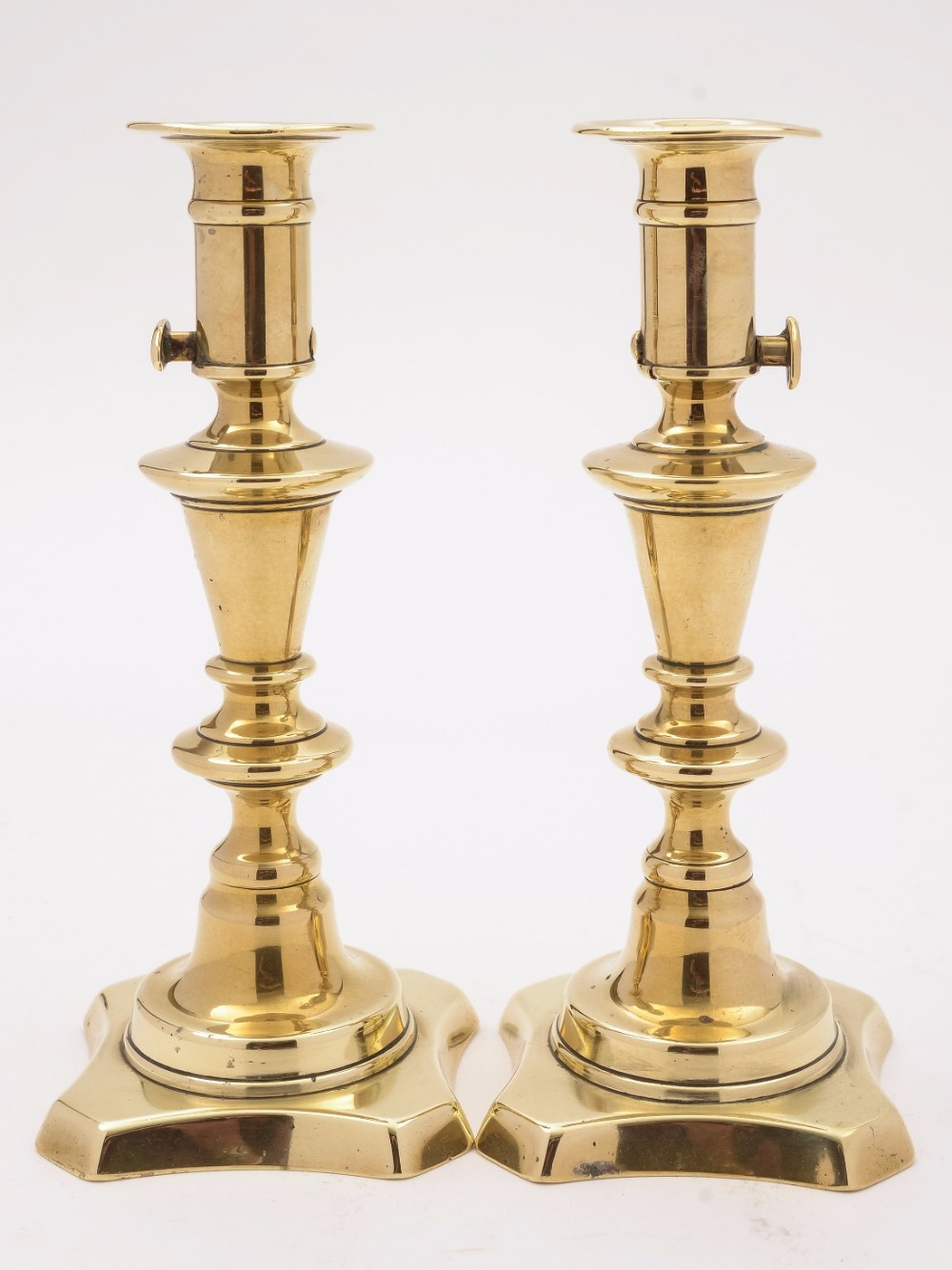 Pair of Rare Victorian Brass Candlesticks, Circa 1880