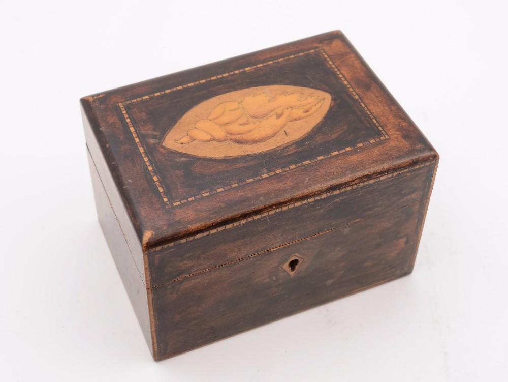 Edwardian Pen-Work Tea Caddy, Circa 1905