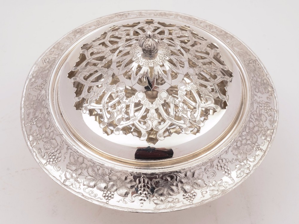 American Large Silver Plated Flower Vase, Circa 1920
