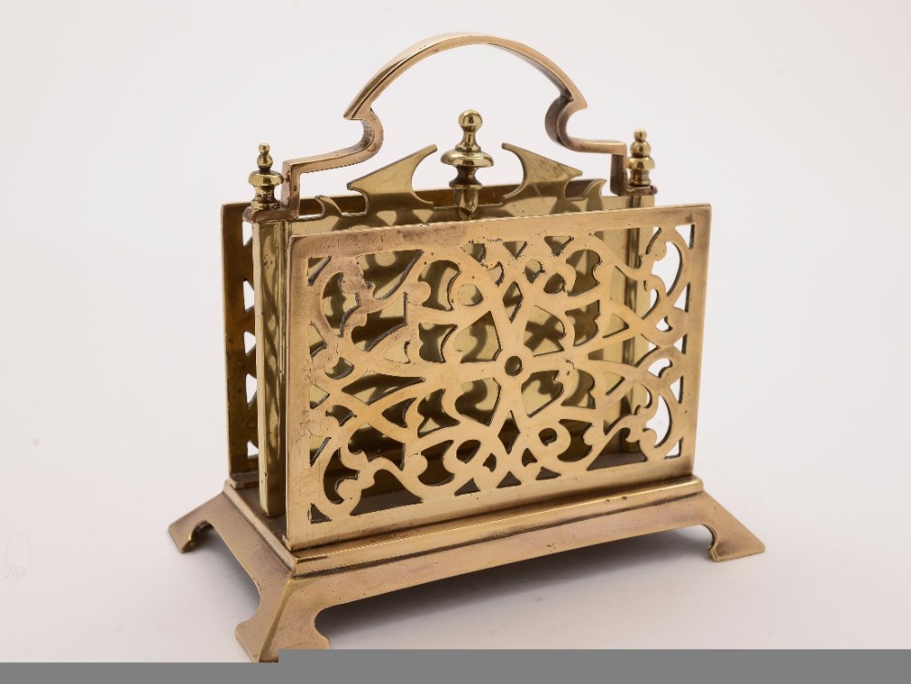 Victorian English Brass Letter Rack, Circa 1890