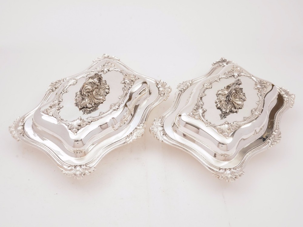 Pair of Victorian Silver Plated Entree Dishes, Circa 1890