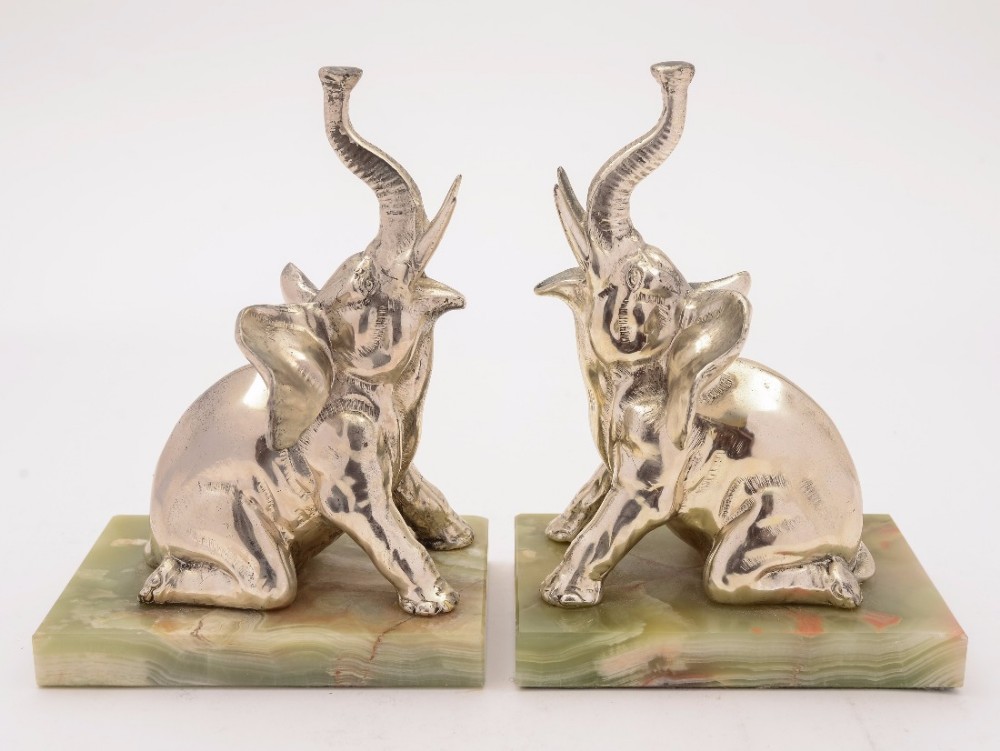 Pair of Art Deco Elephant Bookends, Circa 1930